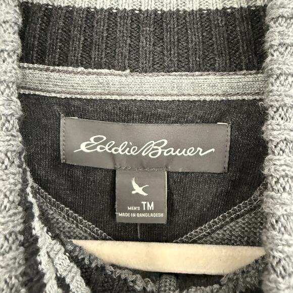 Eddie Bauer Mens Signature Cotton 1/4 Zip Pullover Size Medium Tall Gray New - Picture 4 of 8